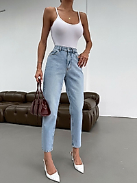 Kadın Kot Pantolon Mom