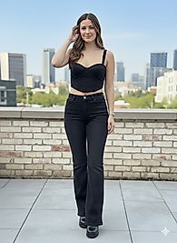 Kadın İspanyol Paça Kot Pantolon