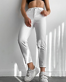 Kadın Kot Pantolon Mom Likralı